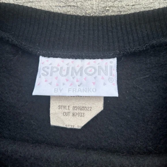 RARE Spumoni Black Cat Ghost Double Sided Novelty Halloween Sweatshirt 2XL Sweatshirts & Hoodies